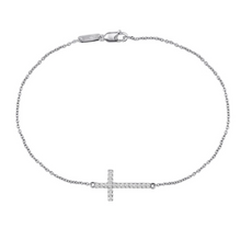 Load image into Gallery viewer, Diamond Cross Bracelet